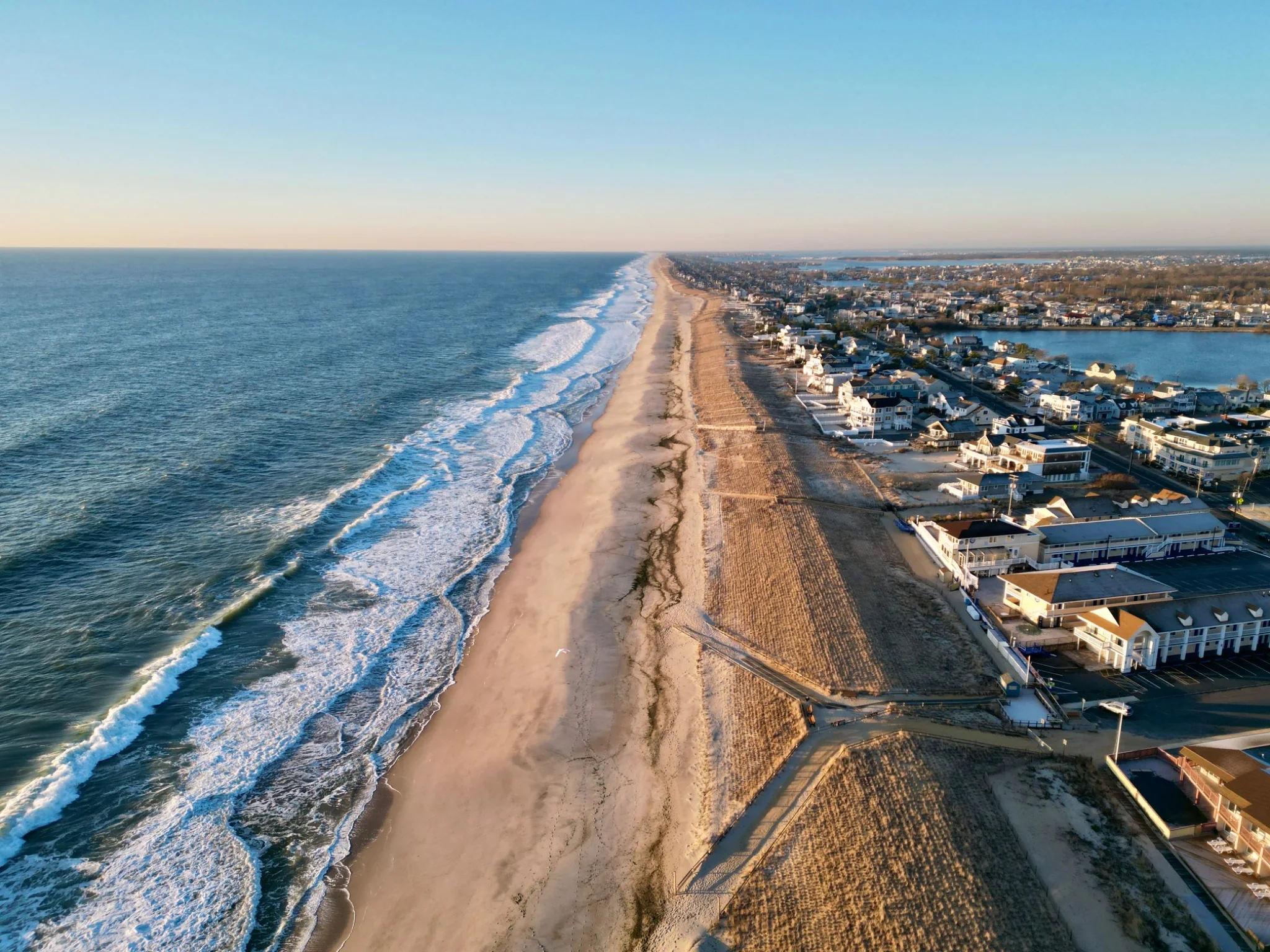 Aerial photograph of the Point Pleasant coastline and Atlantic Ocean