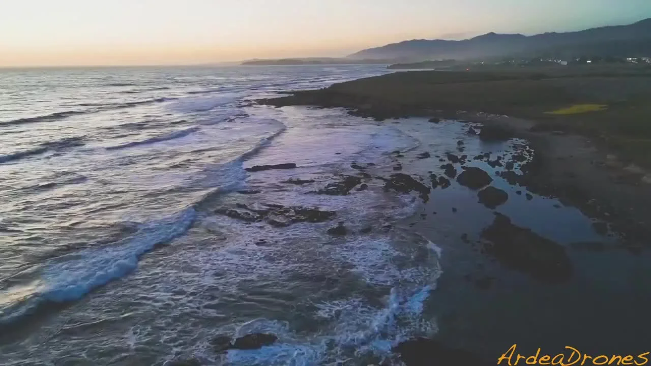 Original ArdeaDrones aerial footage of a coastal sunrise