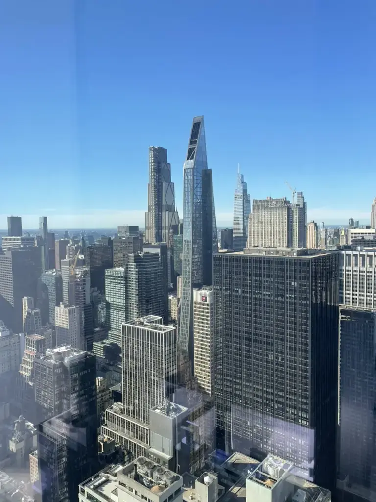 Original daylight Midtown Manhattan skyline photograph through a window